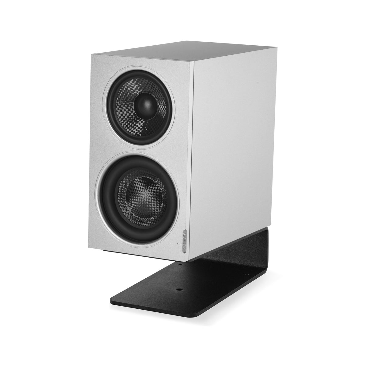 SOVOX MiniMax3 Monitor seen from above, showing the aluminum enclosure and desk stand