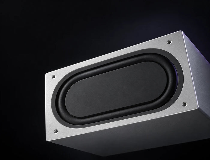 The 3.5 × 6.3-inch passive radiator of the MiniMax3