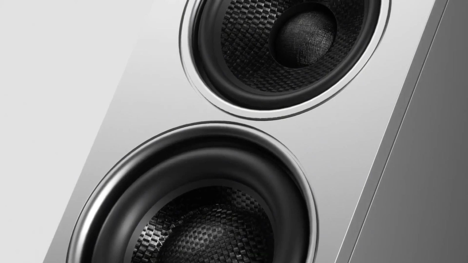 Close-up of SOVOX MiniMax3 Monitor coaxial drivers with carbon-fiber cones